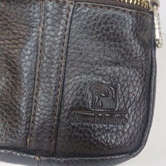 Fuzhiniao Brown Leather Hip Pack Crossbody Travel Streetwear Man Bag Unisex VGC - Picture 8 of 8